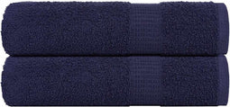 vidaXL - Douchehanddoeken - 2 - st - 70x140cm - 360 - g/m² - 100% - katoen - marineblauw