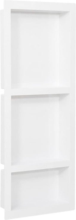 vidaXL - Douchenis - met - 3 - vakken - 41x99x9 - cm - matwit