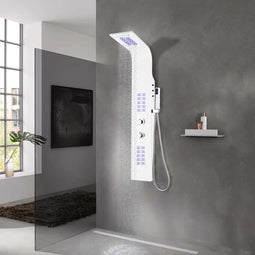 vidaXL - Douchepaneel - 20x44x130 - cm - aluminium - wit