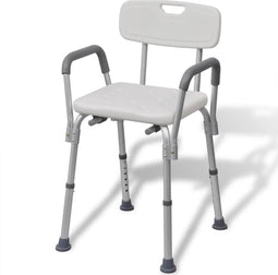 vidaXL - Douchestoel - aluminium - wit