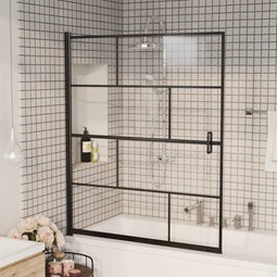 vidaXL - Douchewand - 80x140 - cm - ESG - zwart