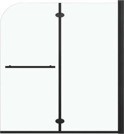 vidaXL - Douchewand - inklapbaar - 2 - panelen - 120x140 - cm - ESG - zwart