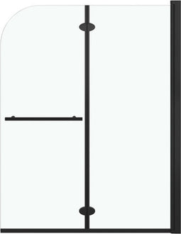 vidaXL - Douchewand - inklapbaar - 2 - panelen - 95x140 - cm - ESG - zwart