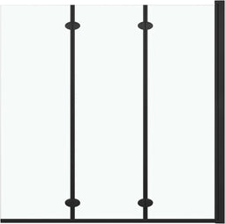 vidaXL - Douchewand - inklapbaar - 3 - panelen - 130x138 - cm - ESG - zwart