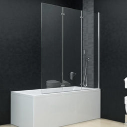 vidaXL - Douchewand - inklapbaar - 3 - panelen - 130x138 - cm - ESG