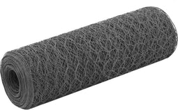 vidaXL Draadgaas hexagonaal 25x0.5 m staal met PVC coating grijs