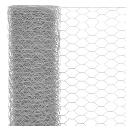 vidaXL Draadgaas hexagonaal 25x0.5 m staal met PVC coating grijs