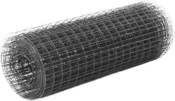 vidaXL Draadgaas vierkant 10x0.5 m staal met PVC coating grijs