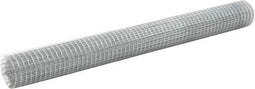 vidaXL Draadgaas vierkant 25x1.5 m gegalvaniseerd staal zilver