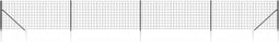 vidaXL - Draadgaashek - met - grondankers - 0,8x10 - m - antracietkleurig