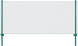 vidaXL - Draadgaashek - met - palen - 25x0,75 - m - staal - groen