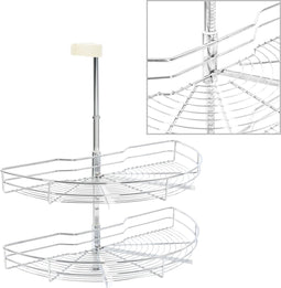 vidaXL - Draadmand - keuken - 2-laags - 180 - graden - 75x38x80 - cm - zilverkleurig