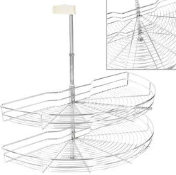 vidaXL - Draadmand - keuken - 2-laags - 180 - graden - 85x44x80 - cm - zilverkleurig