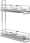 vidaXL - Draadmand - keuken - uittrekbaar - 2-laags - 47x15x54,5cm - zilverkleurig