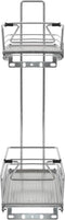 vidaXL - Draadmand - keuken - uittrekbaar - 2-laags - 47x15x54,5cm - zilverkleurig