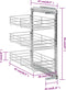 vidaXL - Draadmand - keuken - uittrekbaar - 3-laags - 47x25x56 - cm - zilverkleurig