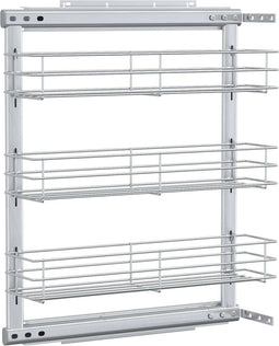vidaXL - Draadmand - uittrekbaar - 3-laags - 47x15,5x55,5 - cm - zilverkleurig