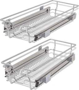 vidaXL - Draadmanden - uittrekbaar - 2 - st - 300 - mm - zilverkleurig