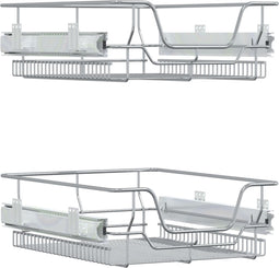 vidaXL - Draadmanden - uittrekbaar - 2 - st - 45 - cm - zilverkleurig