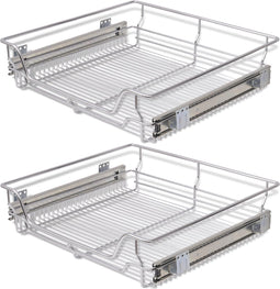 vidaXL - Draadmanden - uittrekbaar - 2 - st - 600 - mm - zilverkleurig