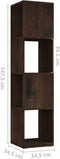 vidaXL - Draaikast - 34,5x34,5x75,5 - cm - spaanplaat - gerookt - eiken
