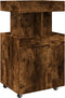 vidaXL - Drankkar - 50x41x89 - cm - bewerkt - hout - gerookt - eikenkleurig