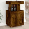 vidaXL - Drankkar - 50x41x89 - cm - bewerkt - hout - gerookt - eikenkleurig