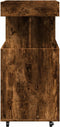 vidaXL - Drankkar - 50x41x89 - cm - bewerkt - hout - gerookt - eikenkleurig