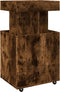 vidaXL - Drankkar - 50x41x89 - cm - bewerkt - hout - gerookt - eikenkleurig