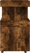 vidaXL - Drankkar - 50x41x89 - cm - bewerkt - hout - gerookt - eikenkleurig