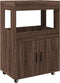 vidaXL - Drankkar - 60x39,5x89 - cm - bewerkt - hout - bruin - eikenkleurig