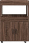 vidaXL - Drankkar - 60x39,5x89 - cm - bewerkt - hout - bruin - eikenkleurig