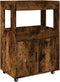 vidaXL - Drankkar - 60x39,5x89 - cm - bewerkt - hout - gerookt - eikenkleurig