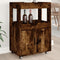 vidaXL - Drankkar - 60x39,5x89 - cm - bewerkt - hout - gerookt - eikenkleurig