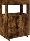 vidaXL - Drankkar - 60x39,5x89 - cm - bewerkt - hout - gerookt - eikenkleurig