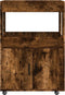 vidaXL - Drankkar - 60x39,5x89 - cm - bewerkt - hout - gerookt - eikenkleurig