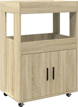 vidaXL - Drankkar - 60x39,5x89 - cm - bewerkt - hout - sonoma - eikenkleurig