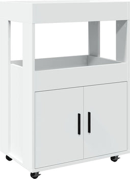 vidaXL - Drankkar - 60x39,5x89 - cm - bewerkt - hout - wit