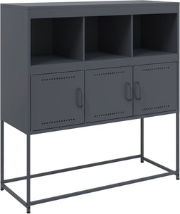 vidaXL - Dressoir - 100,5x39x107 - cm - staal - antracietkleurig