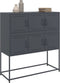 vidaXL - Dressoir - 100,5x39x107 - cm - staal - antracietkleurig