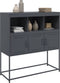vidaXL - Dressoir - 100,5x39x107 - cm - staal - antracietkleurig
