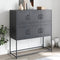 vidaXL - Dressoir - 100,5x39x107 - cm - staal - antracietkleurig