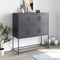 vidaXL - Dressoir - 100,5x39x107 - cm - staal - antracietkleurig