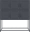 vidaXL - Dressoir - 100,5x39x107 - cm - staal - antracietkleurig