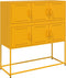 vidaXL - Dressoir - 100,5x39x107 - cm - staal - mosterdgeel