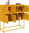 vidaXL - Dressoir - 100,5x39x107 - cm - staal - mosterdgeel