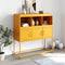vidaXL - Dressoir - 100,5x39x107 - cm - staal - mosterdgeel