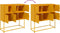 vidaXL - Dressoir - 100,5x39x107 - cm - staal - mosterdgeel