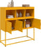 vidaXL - Dressoir - 100,5x39x107 - cm - staal - mosterdgeel
