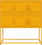 vidaXL - Dressoir - 100,5x39x107 - cm - staal - mosterdgeel